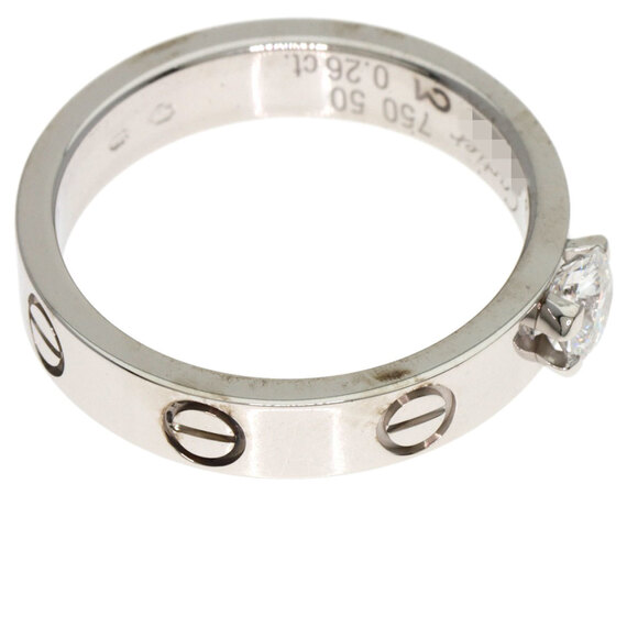 CARTIER 18k Silver Diamond Love Ring #50 - Picture 8 of 11